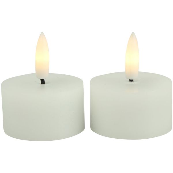 Theelicht Benevento Led wit 4 cm rond set van 2