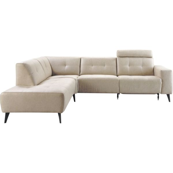 Hoeksalon links Piorino pocketvering lichtgrijs relaxfunctie
