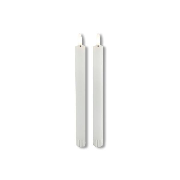 Dinerkaars Benevento Led large wit rond set van 2