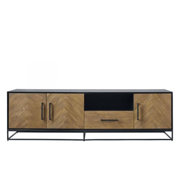 TV-meubel Veneta (199 Cm) eiken fineer zwart/naturel