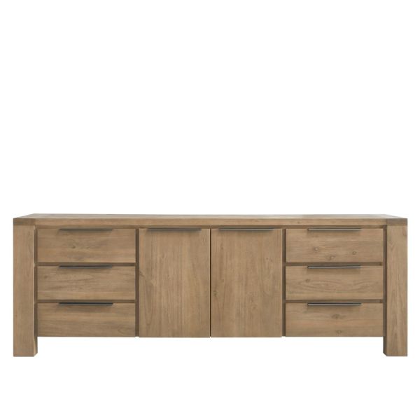 Dressoir Valvola (222 cm) acaciahout smoked brown