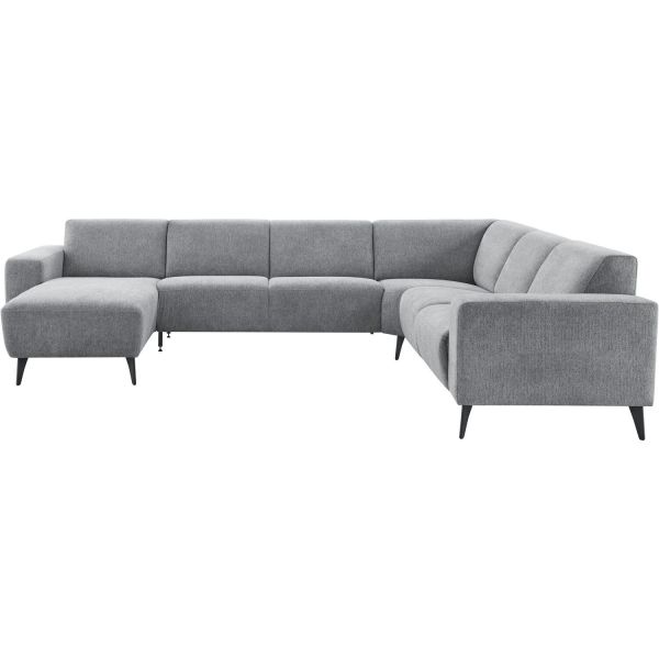 Hoeksalon rechts Puento gerecycled polyether HR-zitting grijs