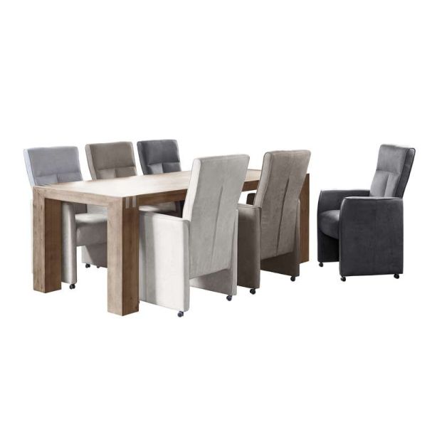 Eettafel Bassano L220xB100 acaciahout rough warm grey