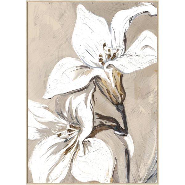 Schilderij Eyvia met 2 witte bloemen