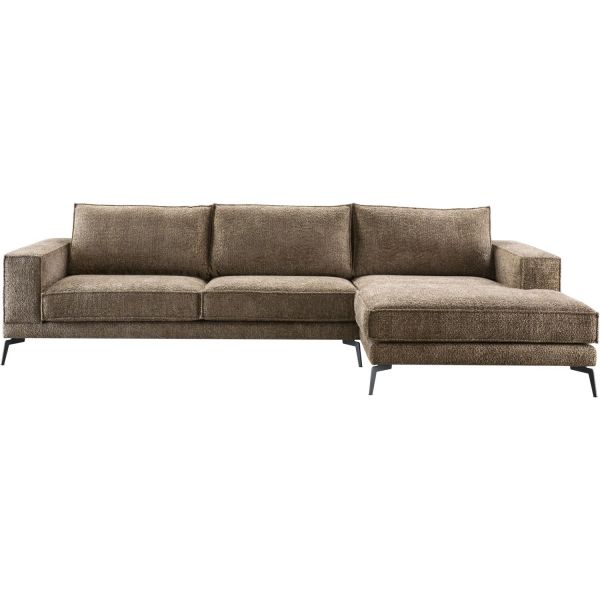 Hoeksalon rechts Andelo bruin premium comfort