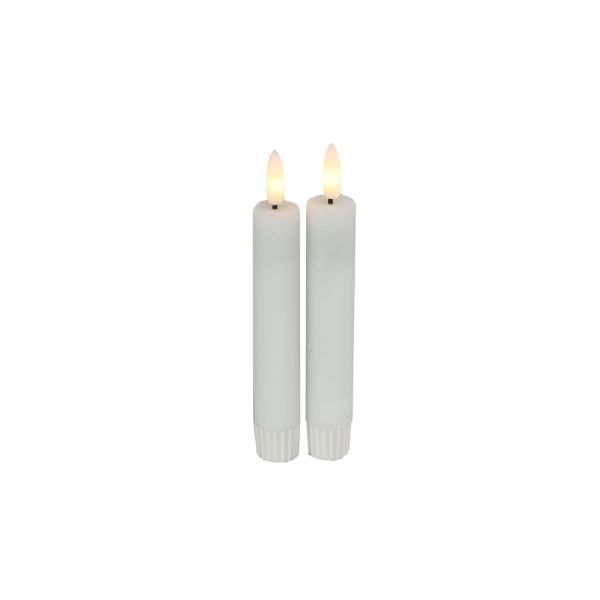 Dinerkaars Benevento Led small wit rond set van 2
