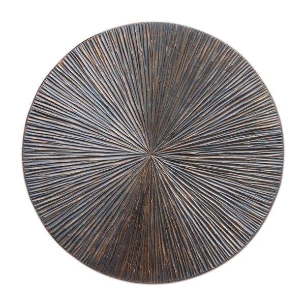 Wandpaneel Pictura 60 cm rond gestreept bruin