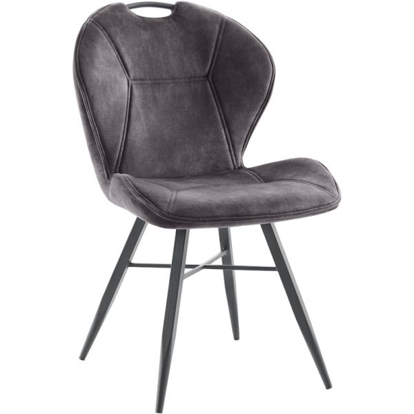 LOANA Eetstoel stof goldy-antracite