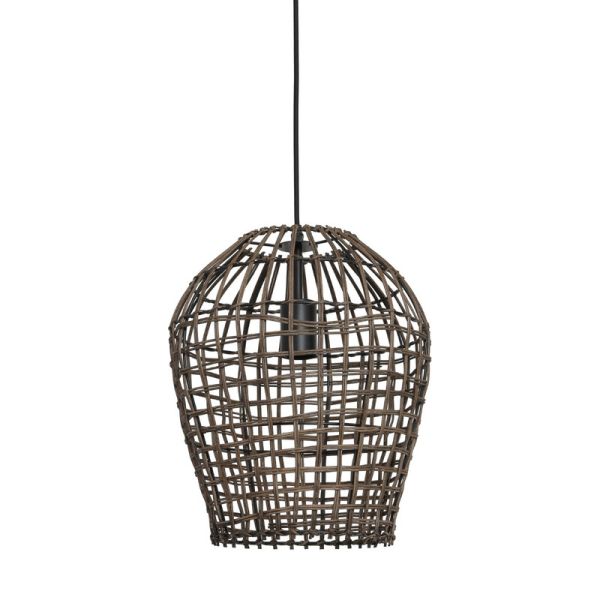 Hanglamp Scarperio rond 31 cm rotan bruin