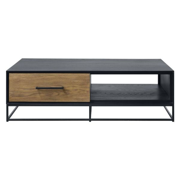 Salontafel Veneta (L124xB70) eiken fineer zwart/naturel