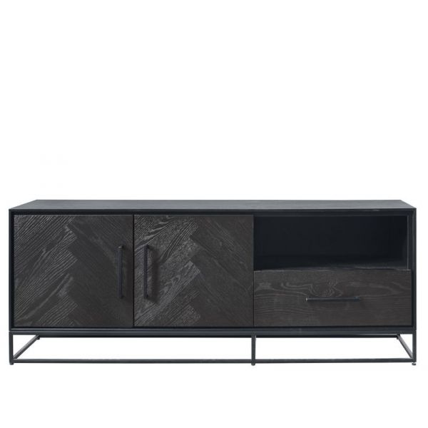 TV-meubel Veneta (154 Cm) eiken fineer zwart
