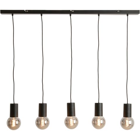Hanglamp Trecate mat zwart 5-lichts