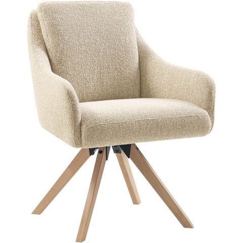 Eetkamerstoel Meltina draaibaar beige