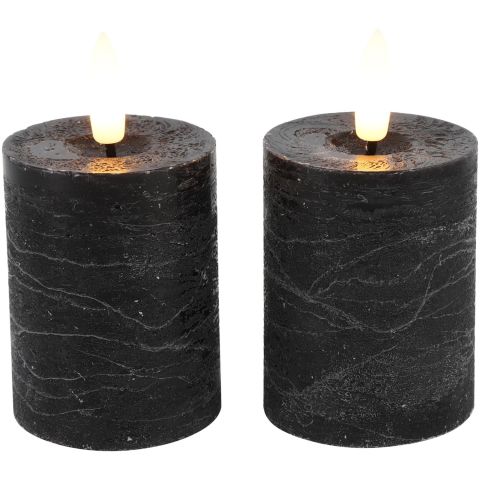 Stompkaars Benevento Led zwart 5 cm rond set van 2