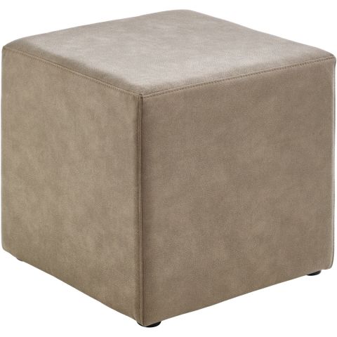 Poef Roby 45x45 cm microvezel taupe vierkant