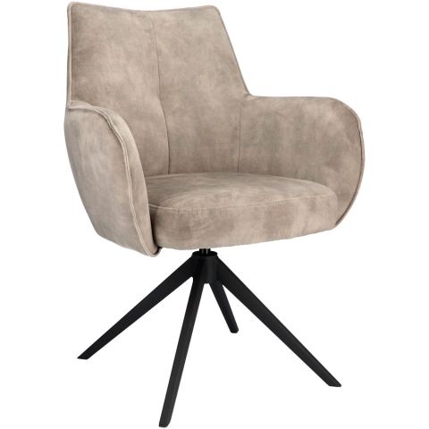 Eetkamerstoel Dordona draaibaar velvet beige