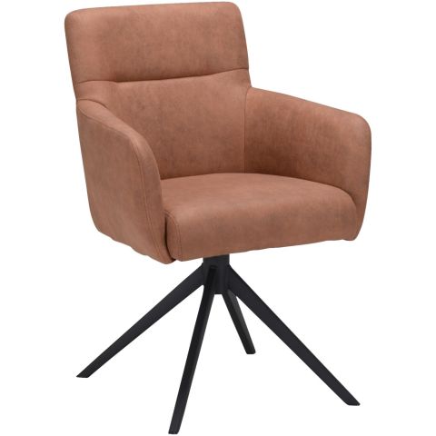 Eetkamerstoel Cassina draaibaar microvezel bruin