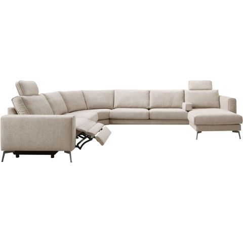 Hoeksalon Linoza naturel relaxfunctie links premium comfort