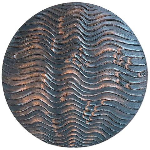 Wandpaneel Pictura 60 cm rond golvend bruin