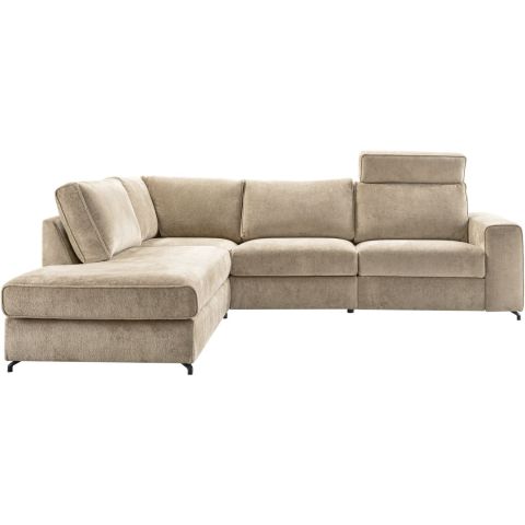 Hoeksalon links Licato taupe relaxfunctie excellent comfort
