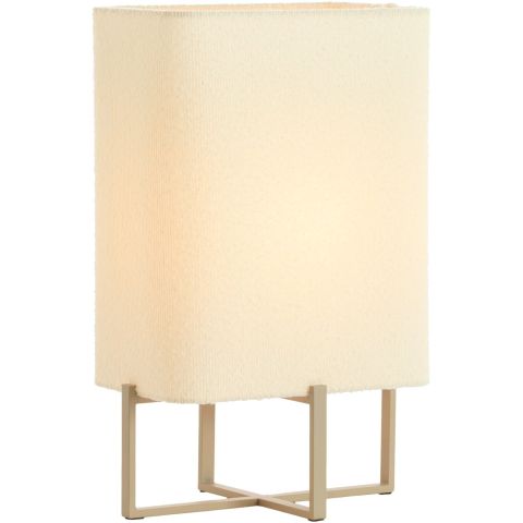 Tafellamp Focate taupe rechthoek hoog ecru 1-lichts