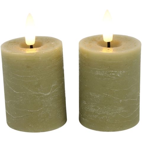 Stompkaars Benevento Led beige 5 cm rond set van 2