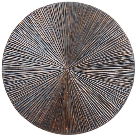 Wandpaneel Pictura 80 cm rond gestreept bruin