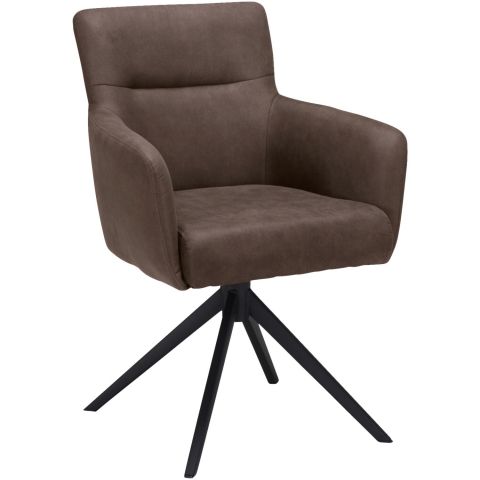 Eetkamerstoel Cassina draaibaar microvezel donkerbruin