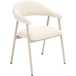 Eetkamerstoel Dioso bouclé ecru poot taupe