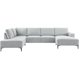 Hoeksalon links Fabria groot lichtgrijs basic comfort