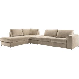 Hoeksalon links Licato taupe relaxfunctie excellent comfort poef