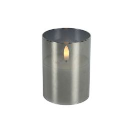 Kaars Caposele Led small grijs glas rond