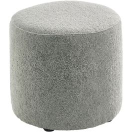 Poef Roby 40 cm grijs rond
