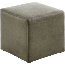 Poef Roby 40x40 cm microleder groen vierkant