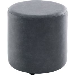 Poef Roby 45 cm microleder donkerblauw rond
