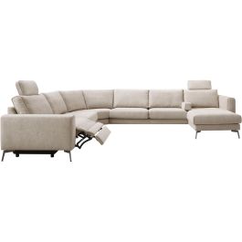Hoeksalon Linoza naturel relaxfunctie links premium comfort