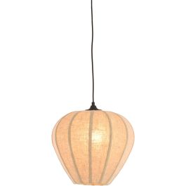 Hanglamp Moscito zwart ecru linnen 1-lichts
