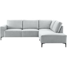 Hoeksalon rechts Fabria middel lichtgrijs basic comfort