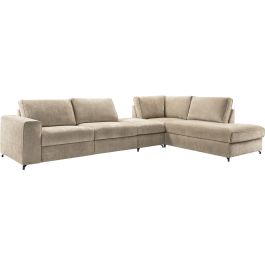 Hoeksalon rechts Licato taupe relaxfunctie excellent comfort poef
