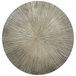 Wandornament Pictura 60 cm rond gestreept grijs