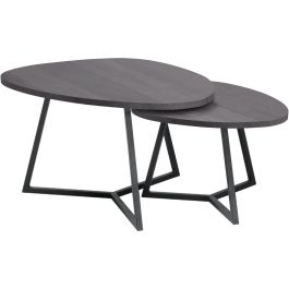 Salontafelset Locarnio 40 en 52 cm organisch zwart