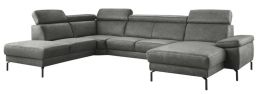 Hoeksalon links Tusari microleder antraciet excellent comfort