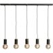 Hanglamp Trecate mat zwart 5-lichts