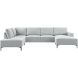 Hoeksalon links Fabria groot lichtgrijs basic comfort