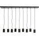Hanglamp Trecate mat zwart 9-lichts