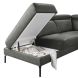 Hoeksalon links Tusari microleder antraciet excellent comfort