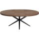 Uitschuifbare eettafel Mascaro 120/160 cm rond dark mango