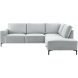Hoeksalon rechts Fabria middel lichtgrijs basic comfort