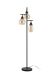 Vloerlamp zwart amber glas 3-lichts - Lungo