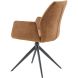 Eetkamerstoel Faido microvezel cognac poot zwart